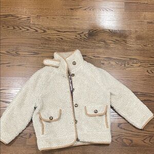 Sezane Cream Teddy Jacket